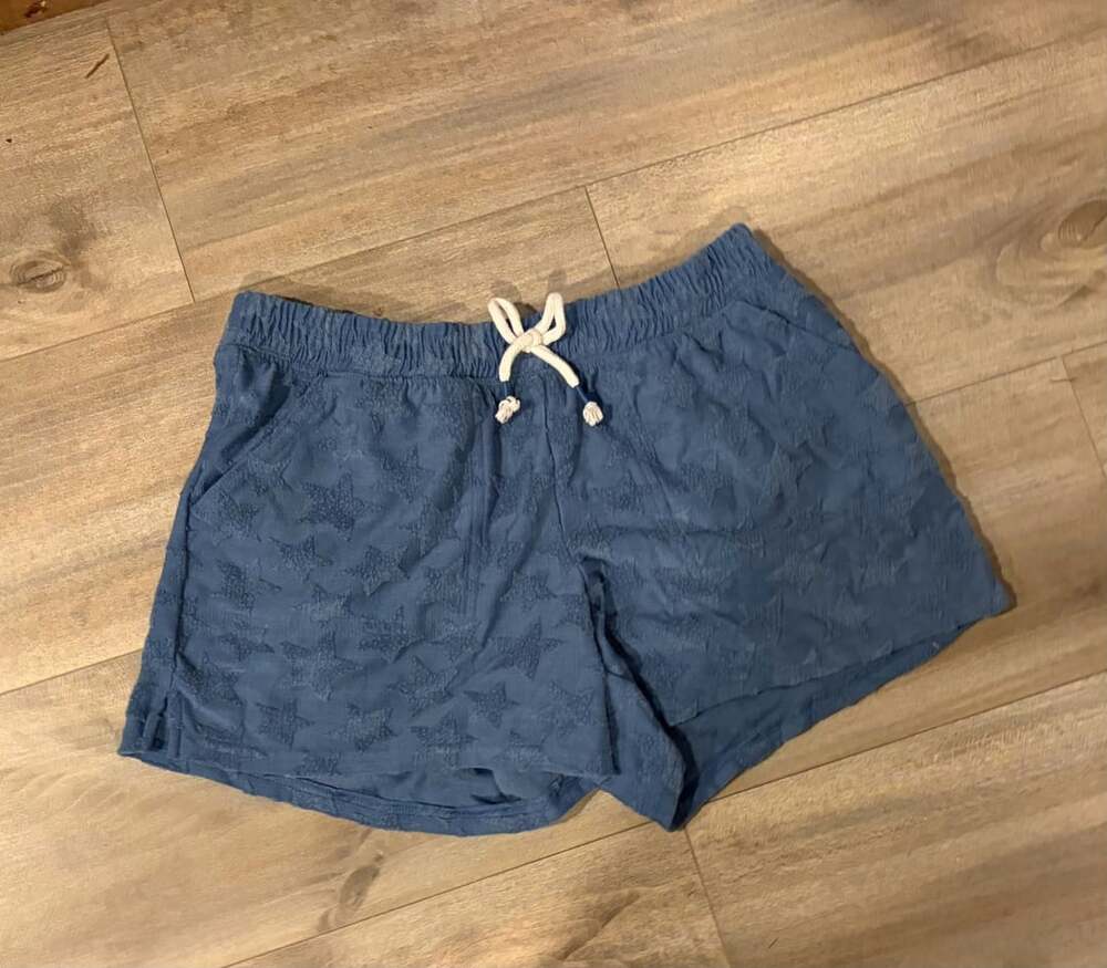 SO Towel Terry Shorts Size XL (14/16) Blue Star Pattern